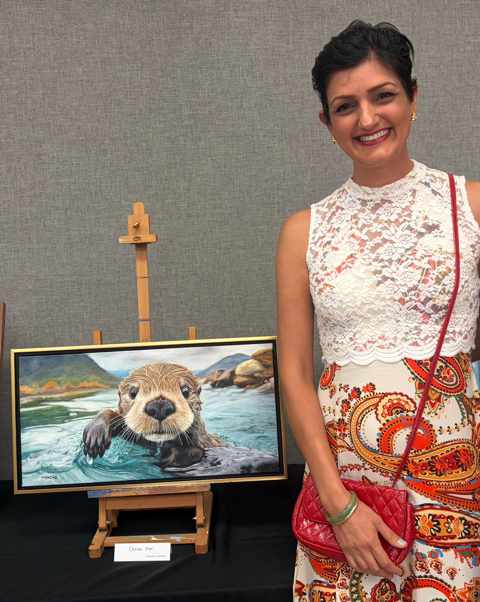 Mahzad Stearns with Otter Pop painting